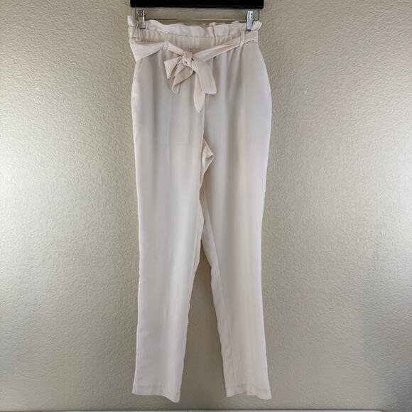 BCBGeneration Pants - BCBGeneration Pants Womens XS Paperbag Waist Tie Belt Pale Pink Pull On READ